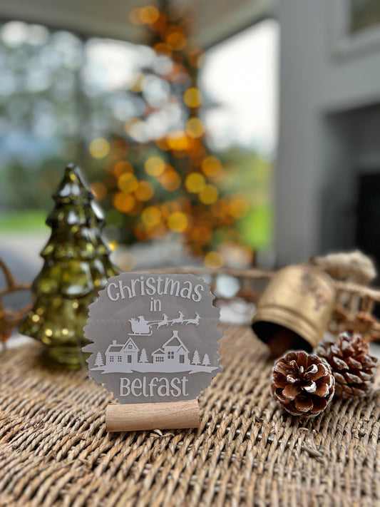 Christmas in [your town/village name] personalised acrylic plaque