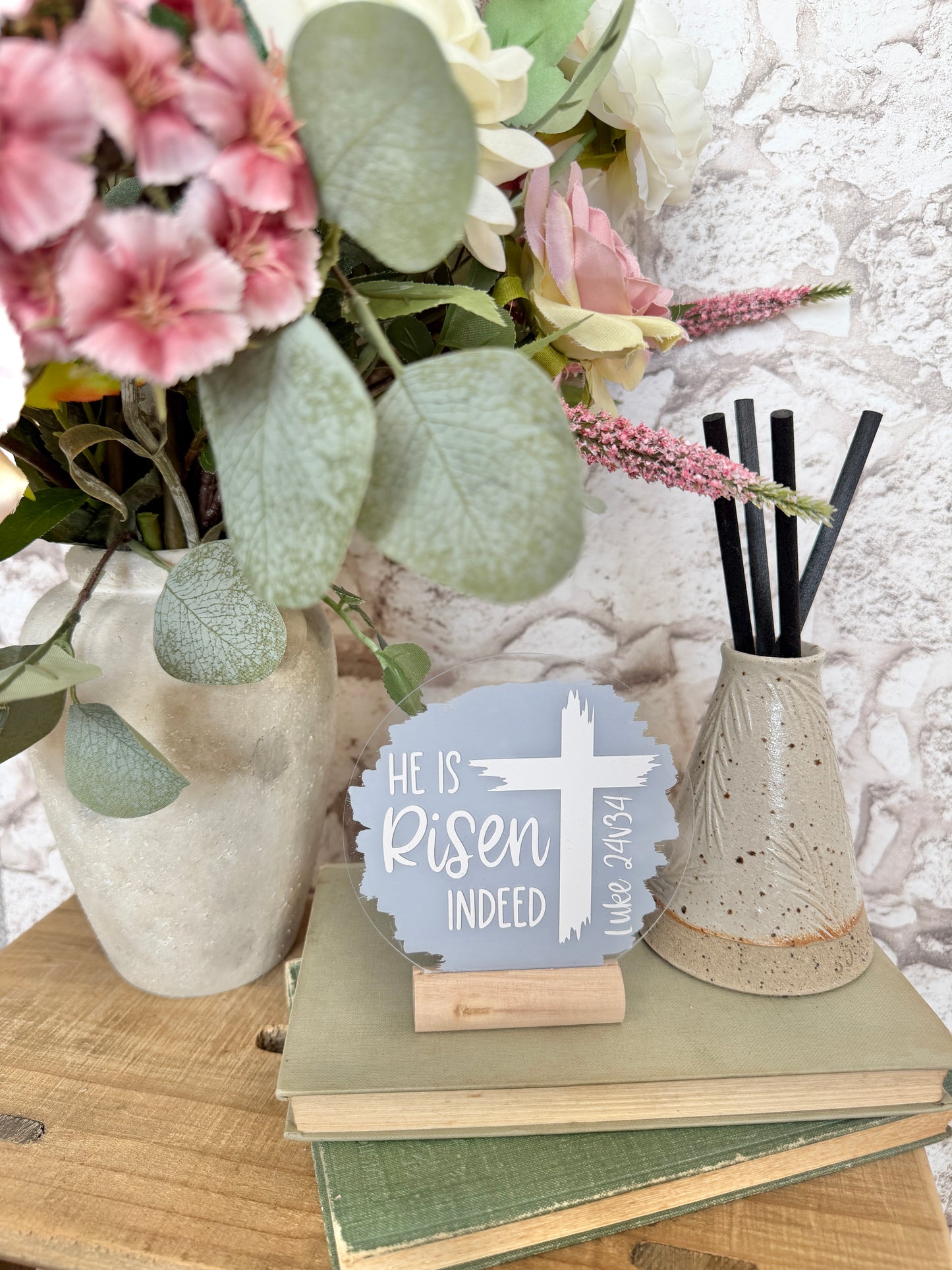 He is risen indeed acrylic plaque