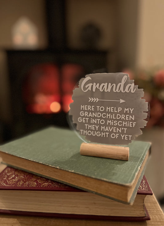 Granda mischief acrylic plaque