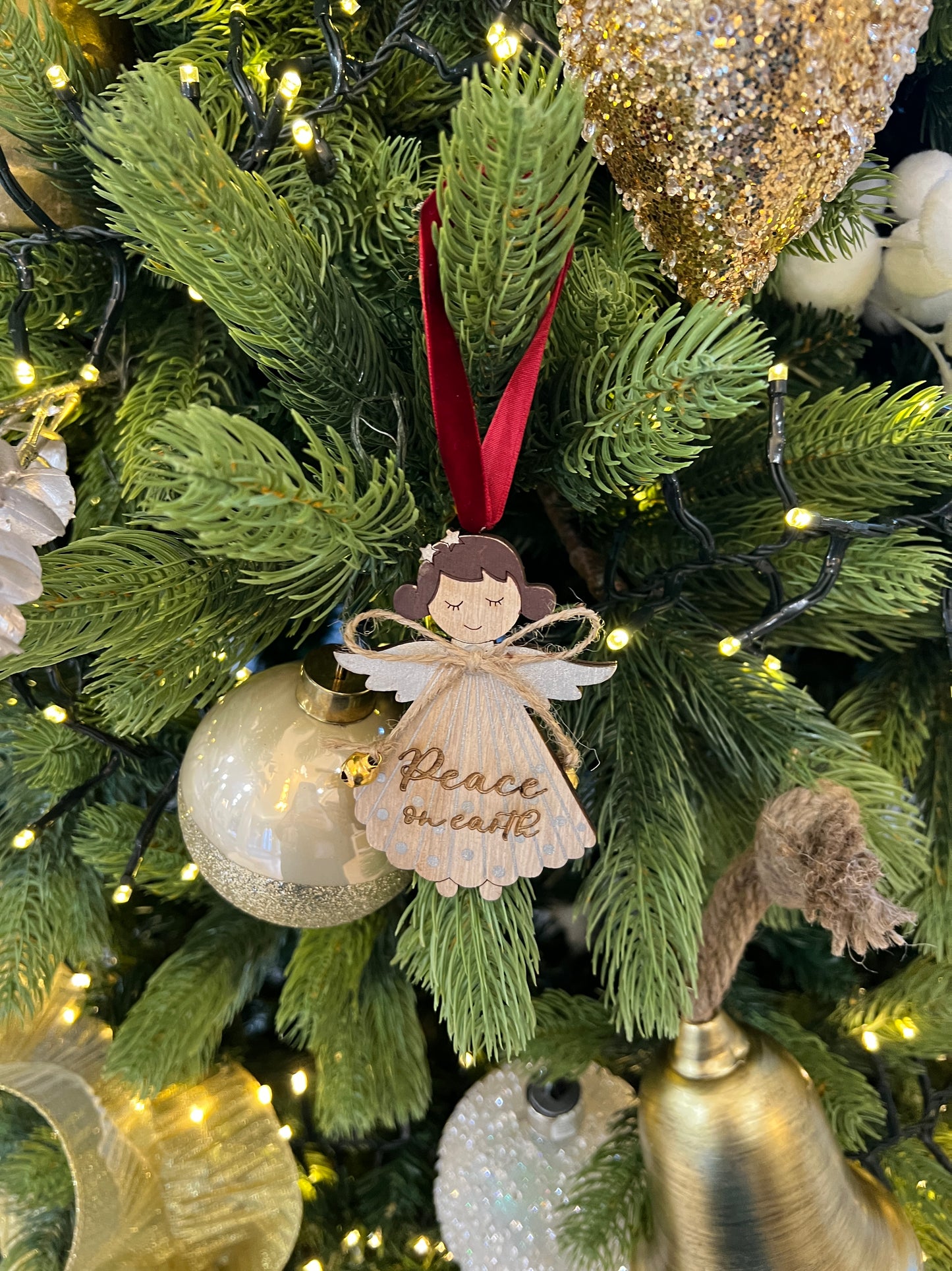 Peace on Earth angel tree decoration