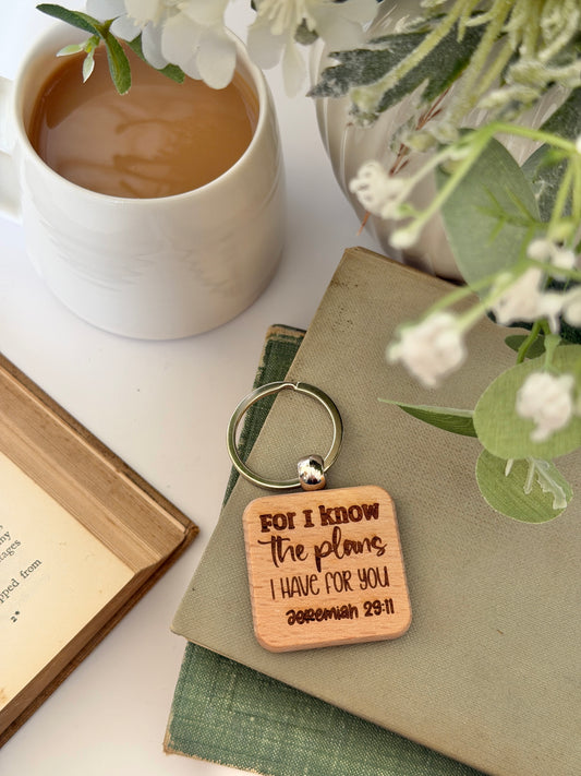 Jeremiah 29:11 engraved keyring