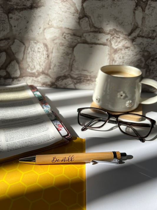 Be still engraved bamboo pen