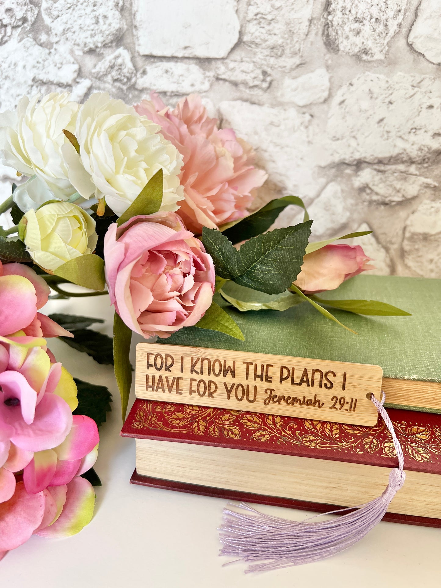 For I know the plans (Jeremiah 29 v 11) wooden engraved bookmark