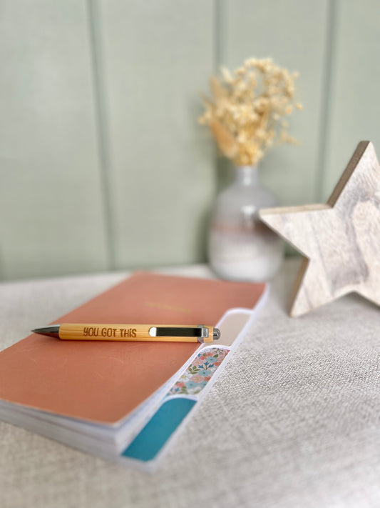 You got this engraved bamboo pen