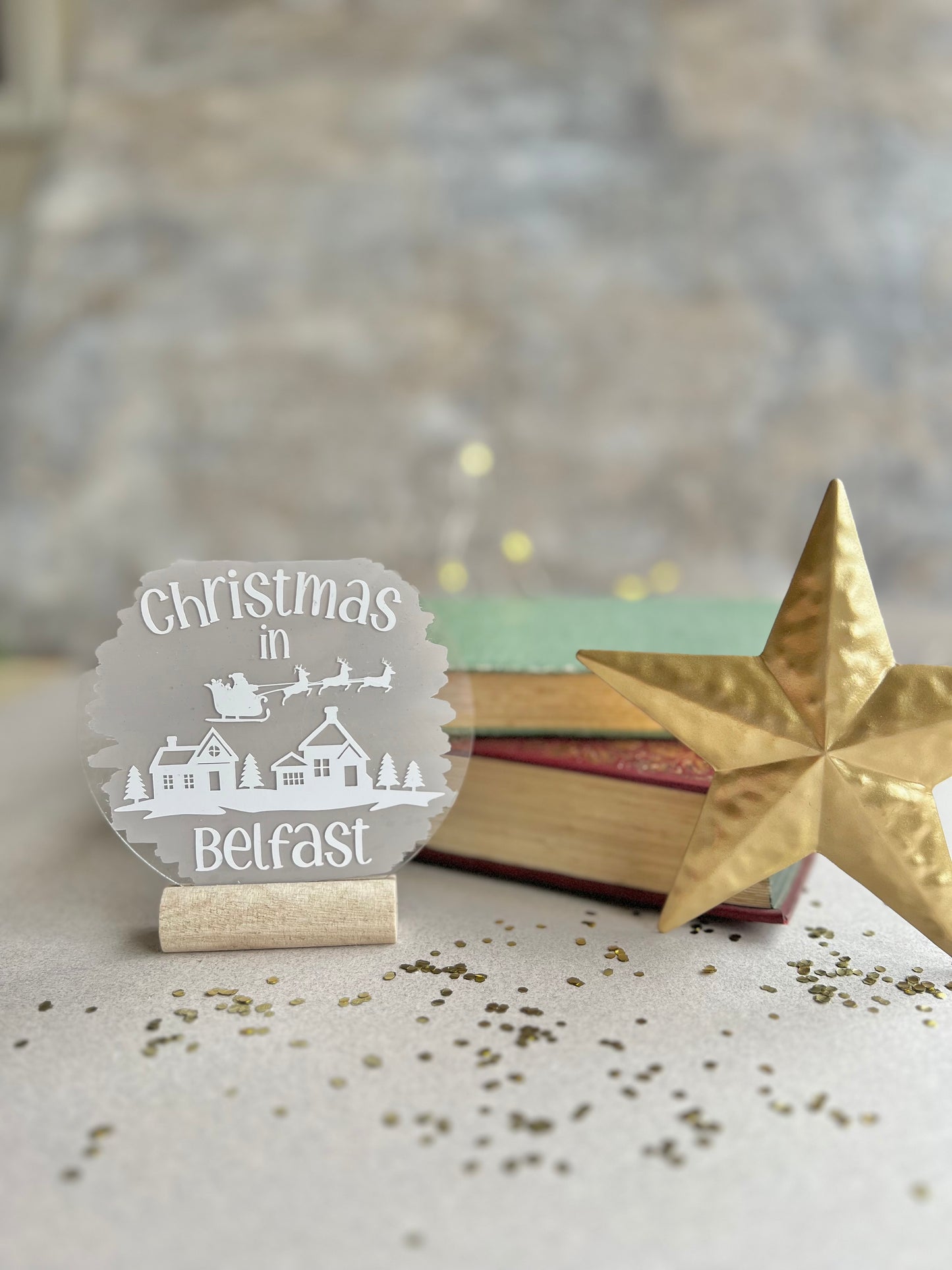 Christmas in [your town/village name] personalised acrylic plaque