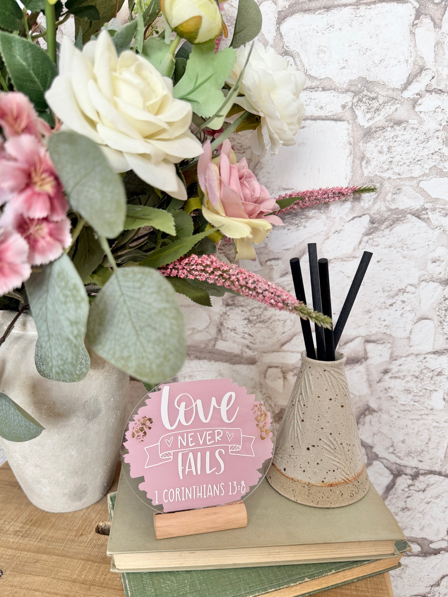 Love never fails acrylic plaque