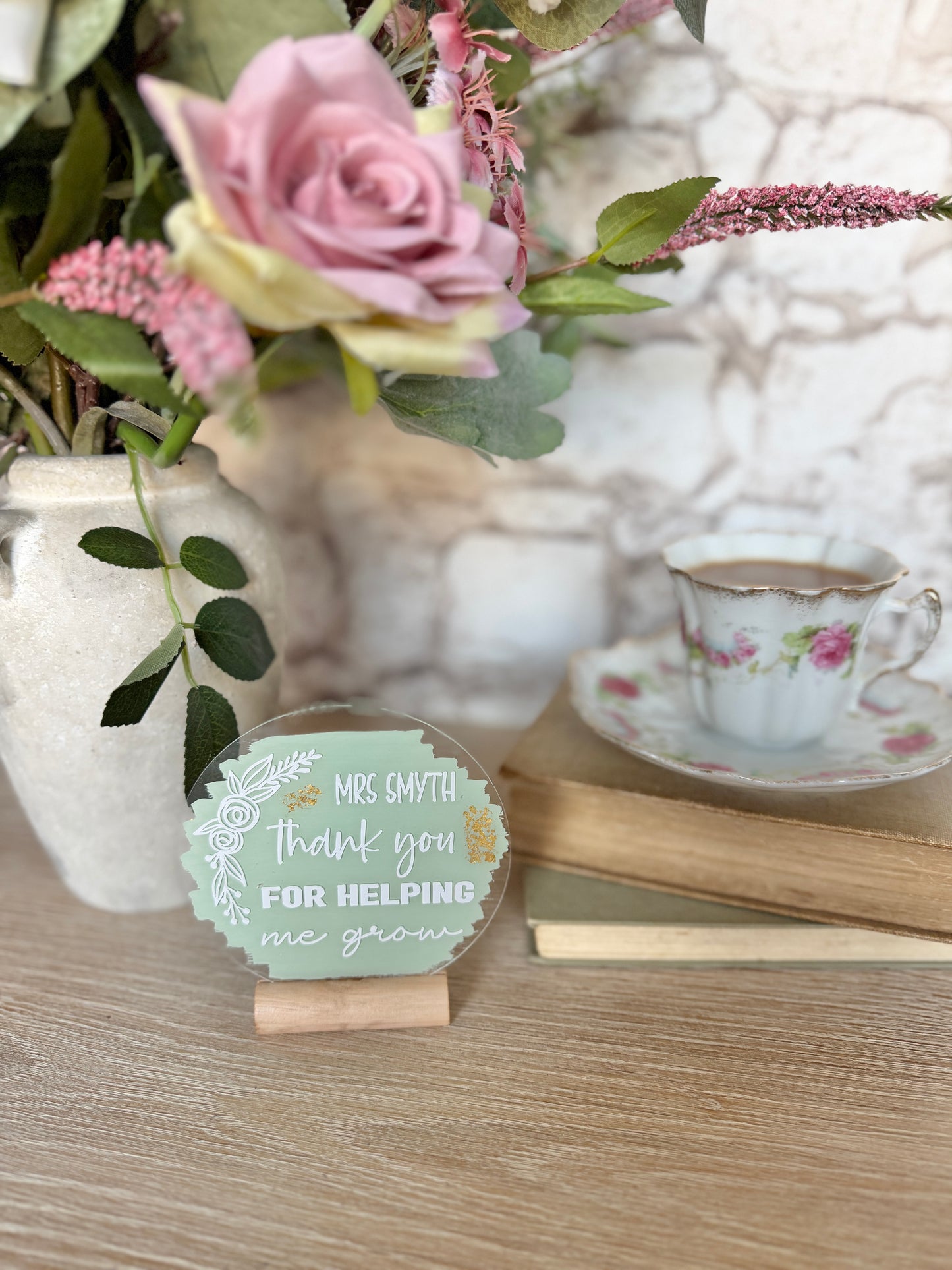Thank you for helping me grow (personalised) plaque