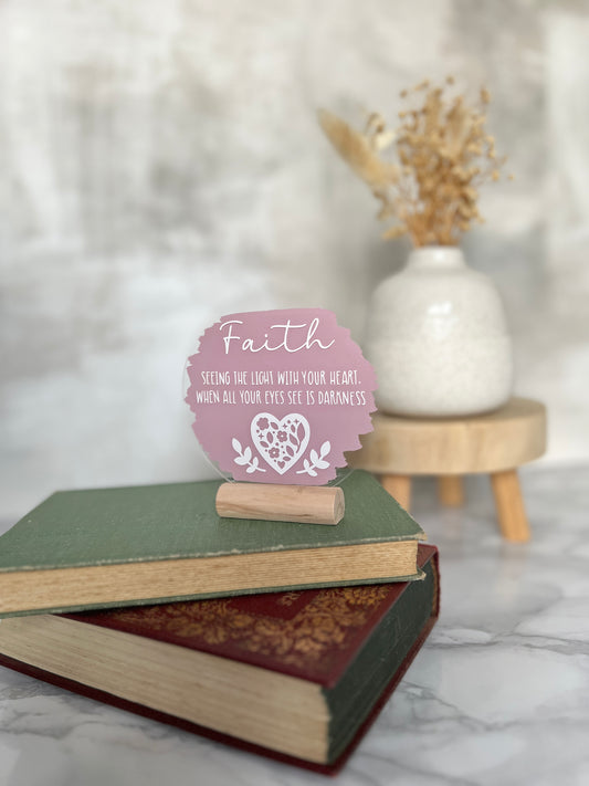 Faith heart acrylic plaque