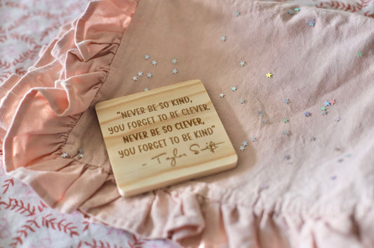 Taylor Swift lyrics engraved wooden coaster