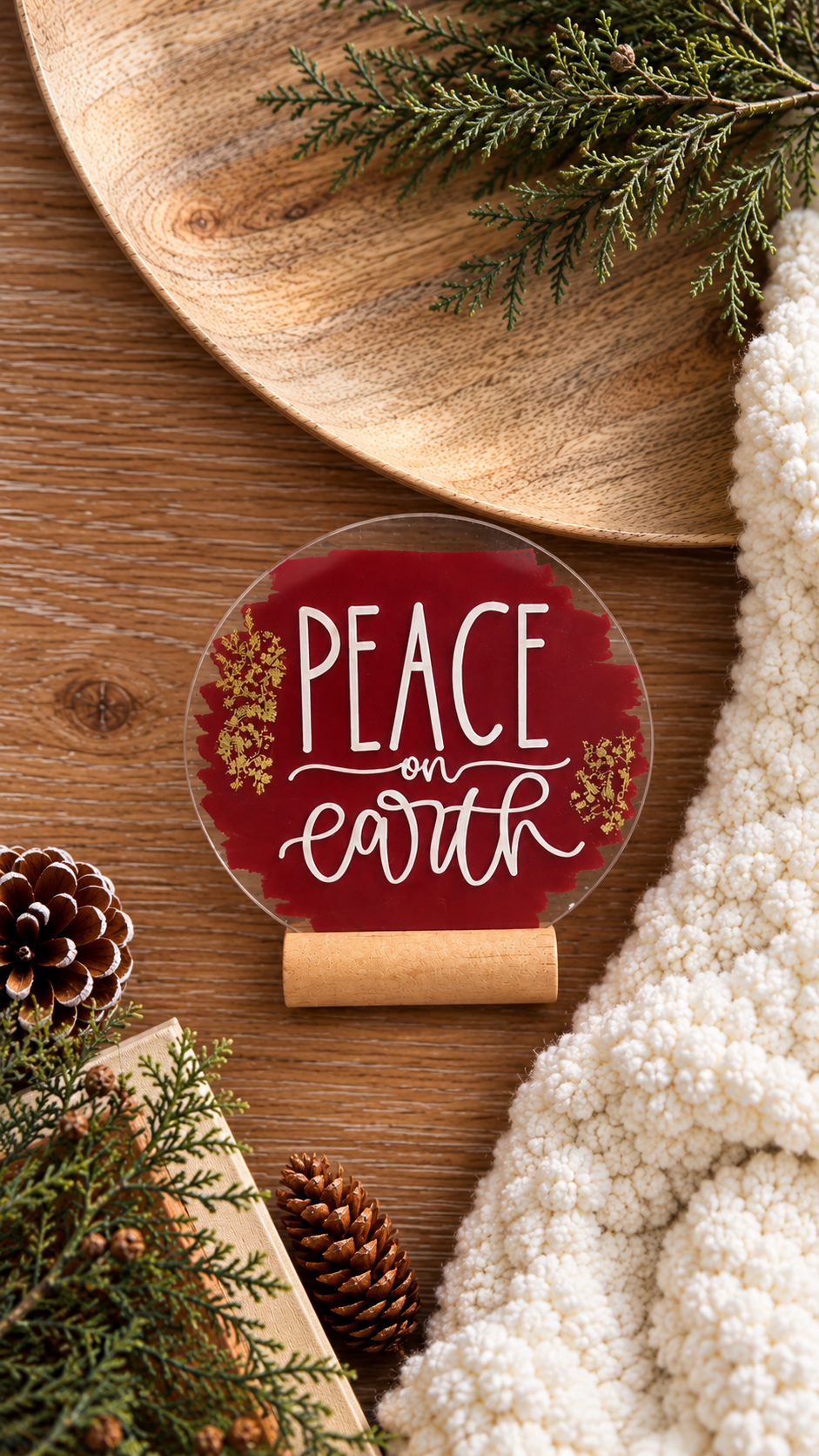 Peace on Earth Christmas Acrylic Plaque