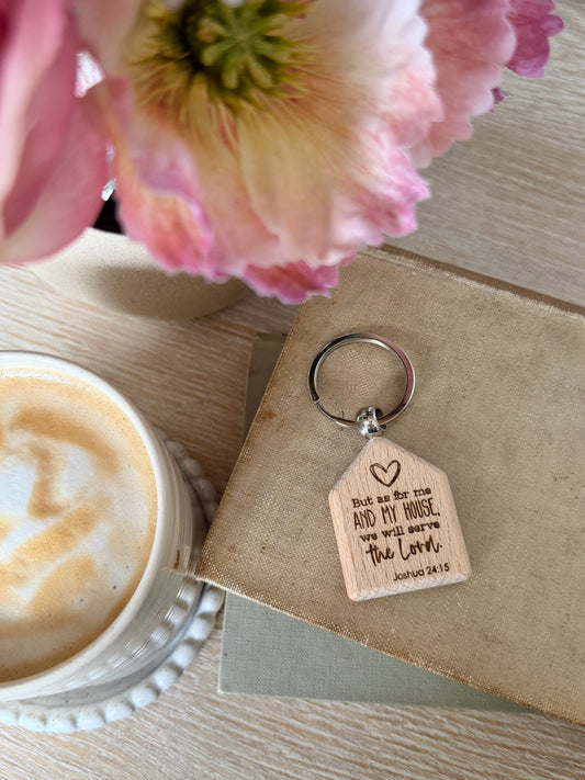 As for me and my house engraved keyring