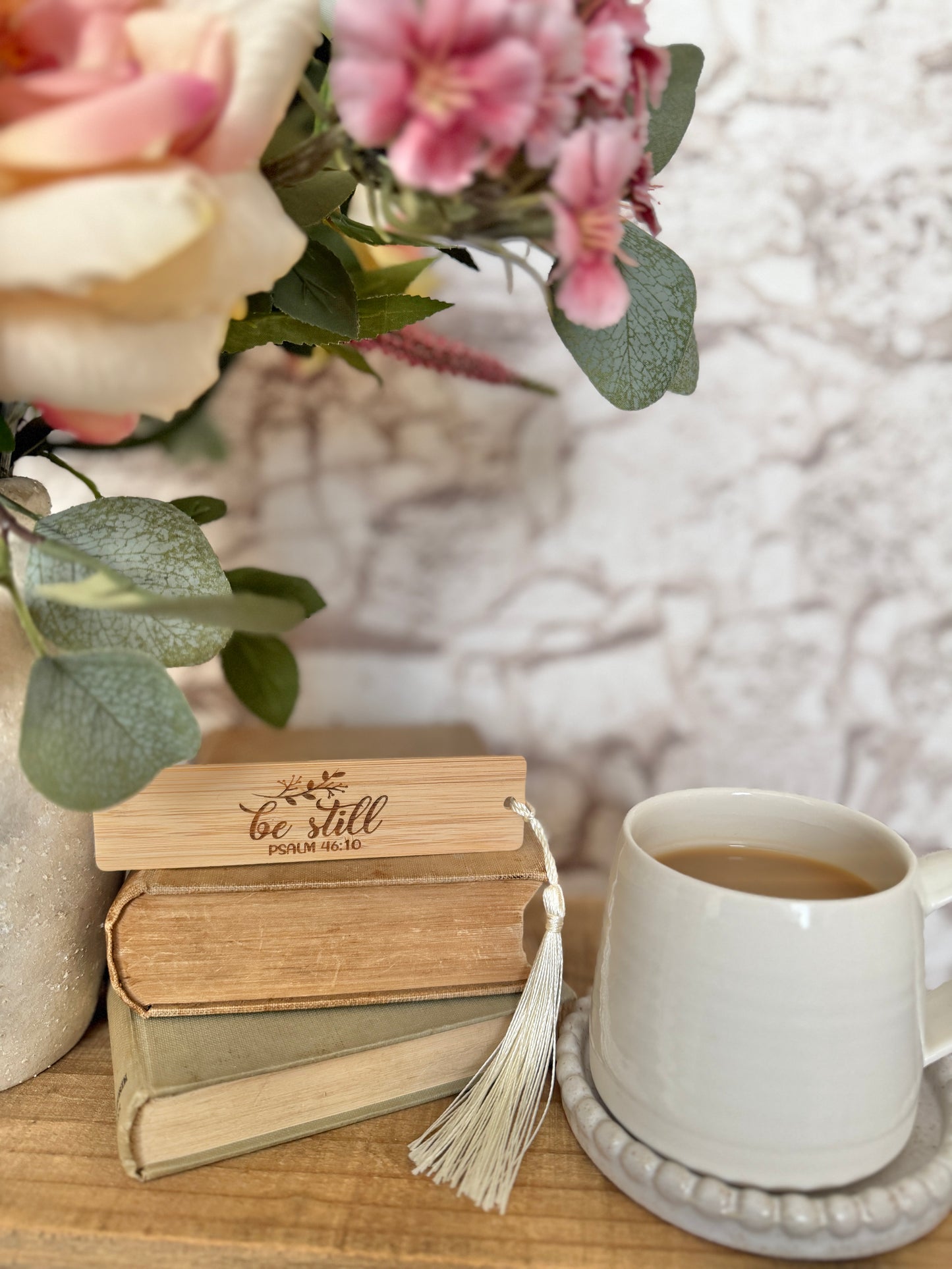 Be still wooden engraved bookmark