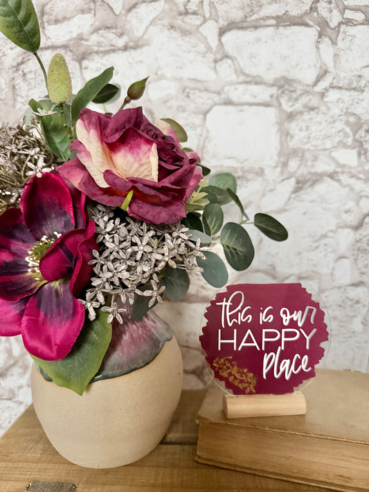 This is our happy place acrylic plaque