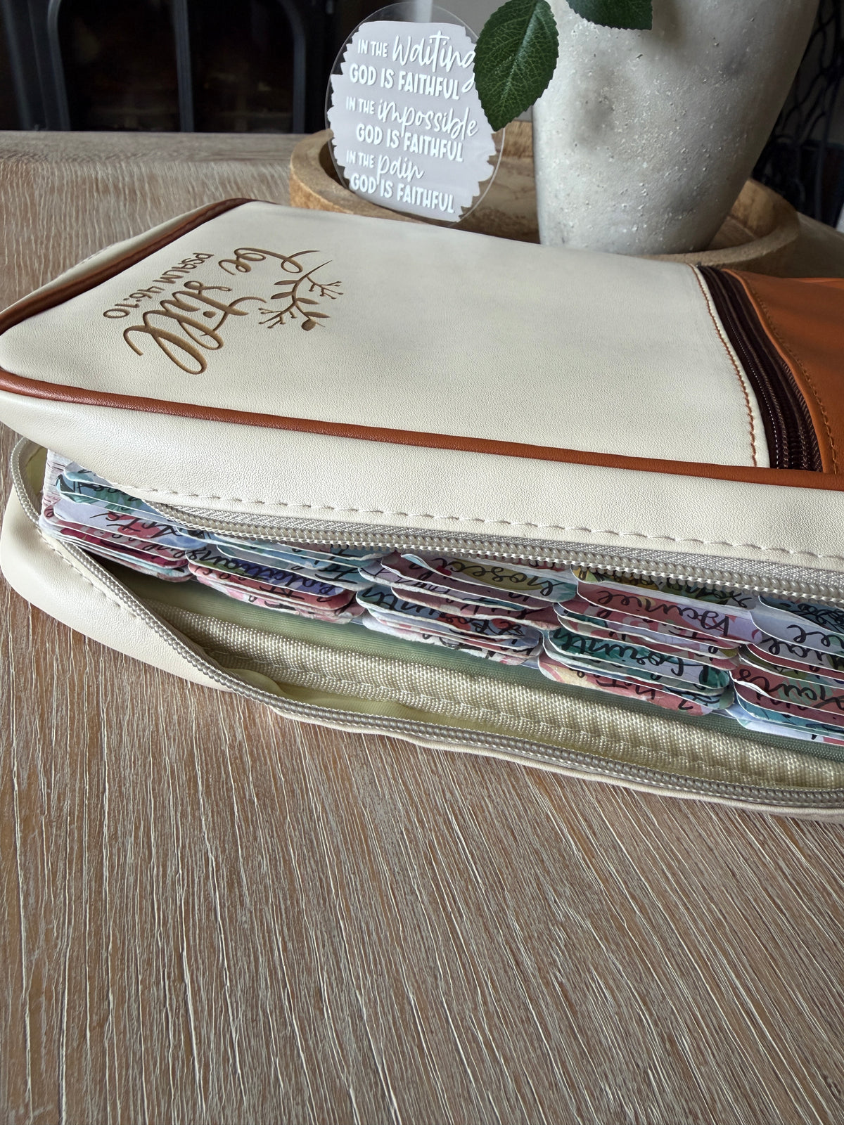 Be Still – Psalm 46:10 Bible Cover & Case | Cream & Tan