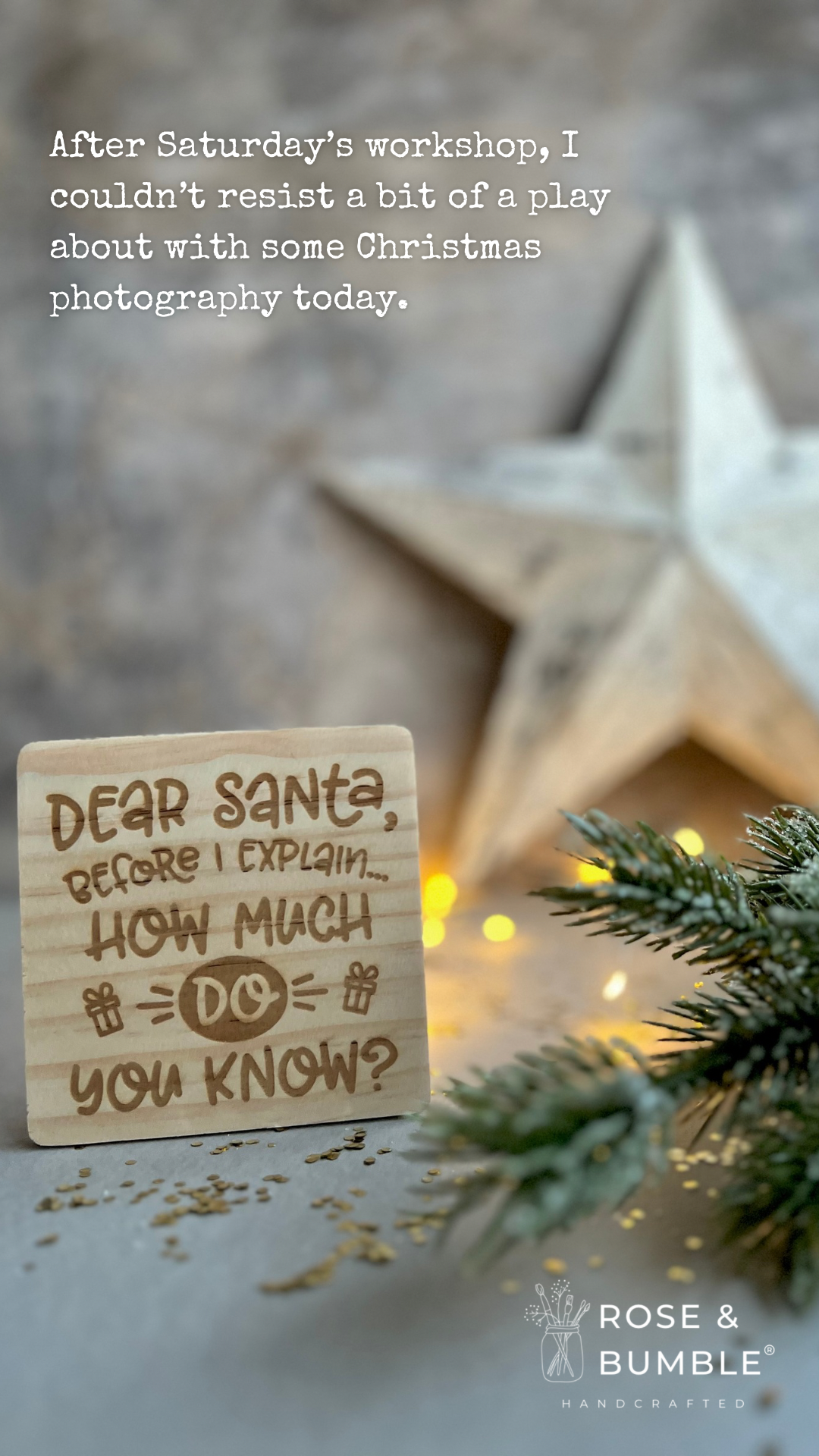 Dear Santa wooden engraved coaster