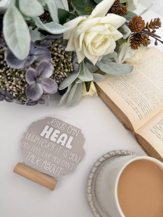 Jesus can heal acrylic plaque