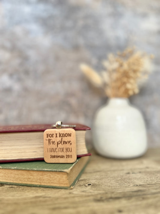 Jeremiah 29:11 engraved keyring