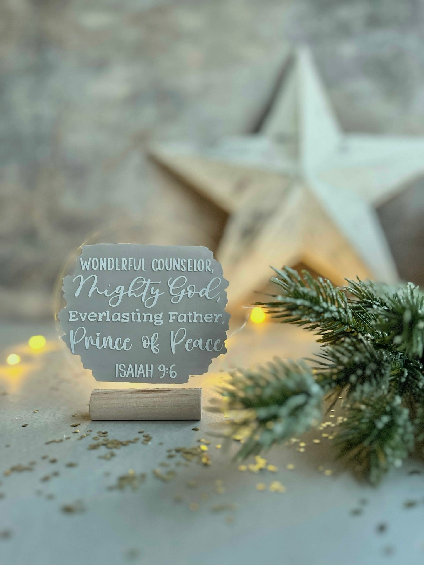 Wonderful counsellor, Mighty God  acrylic plaque