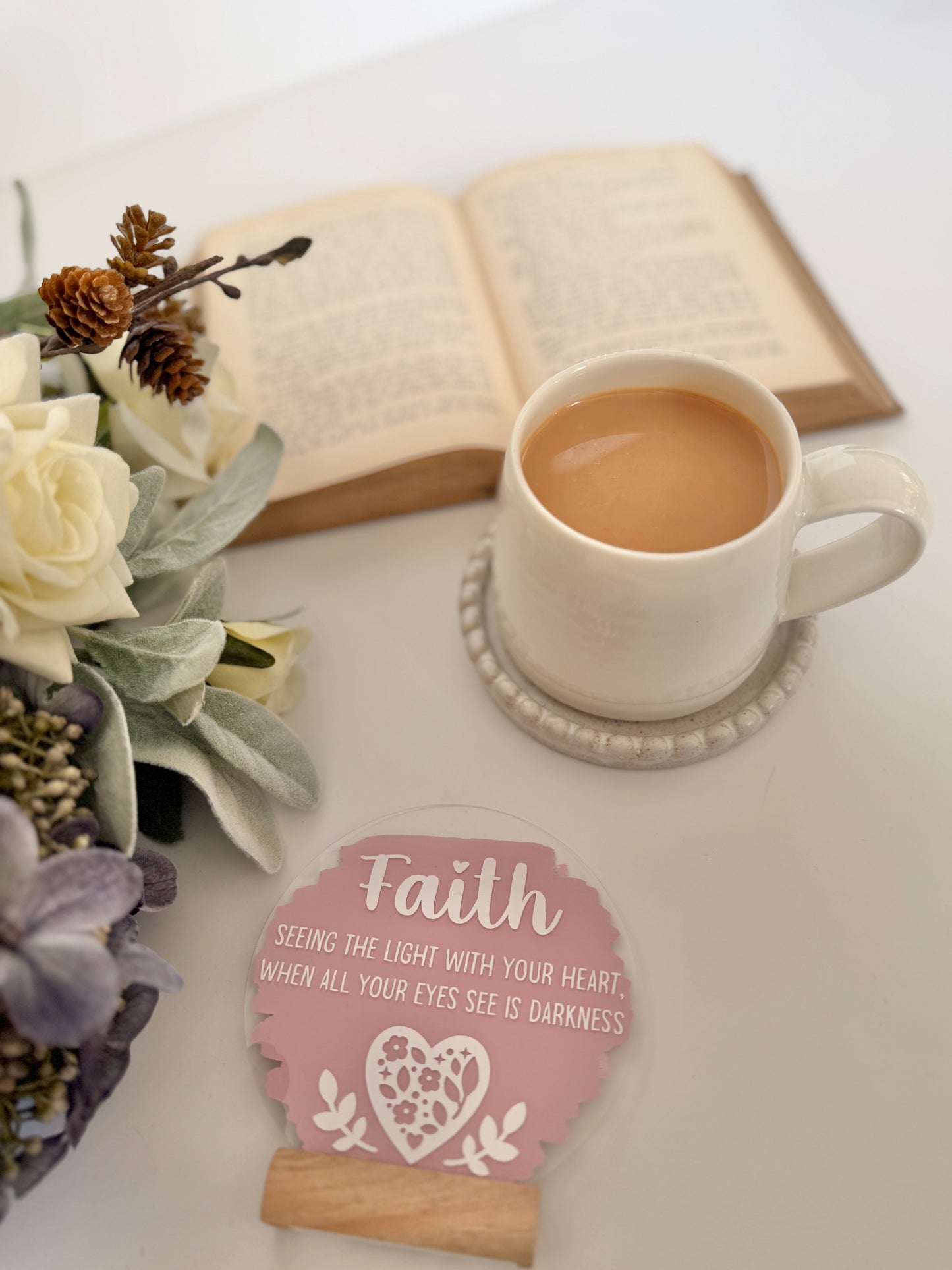 Faith heart acrylic plaque