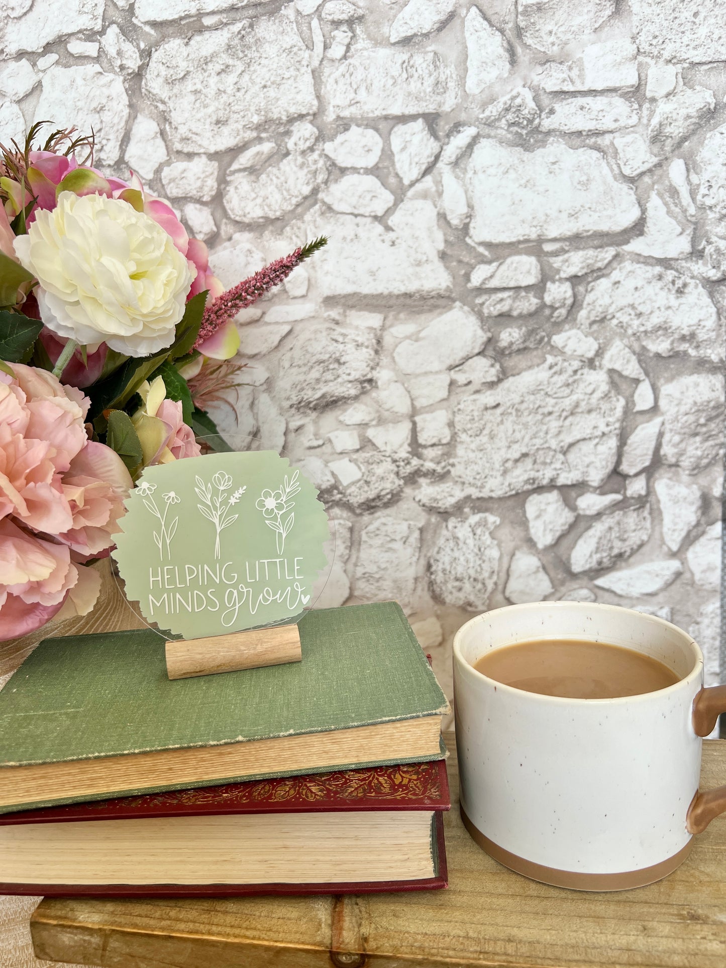 Helping little minds grow acrylic plaque
