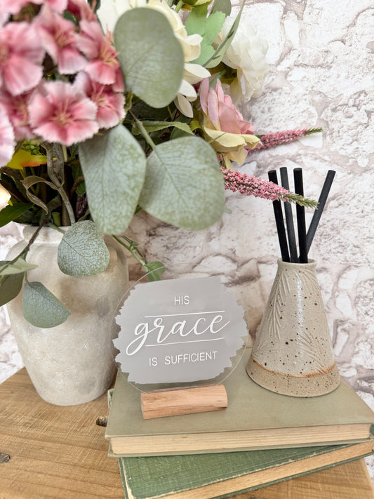 His grace is sufficient acrylic plaque