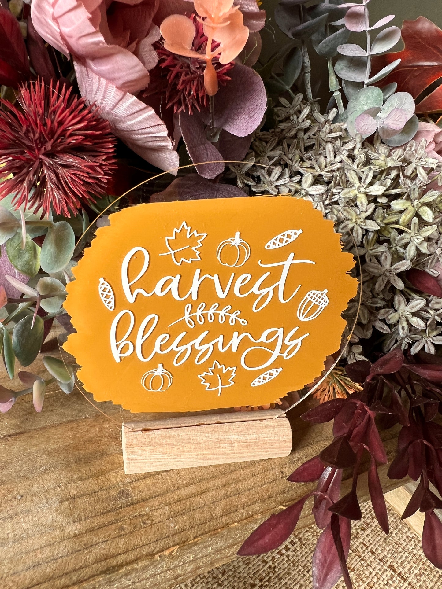 Harvest blessings acrylic plaque