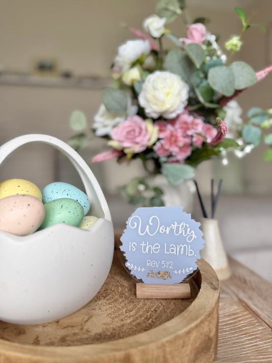 Worthy is the lamb acrylic plaque