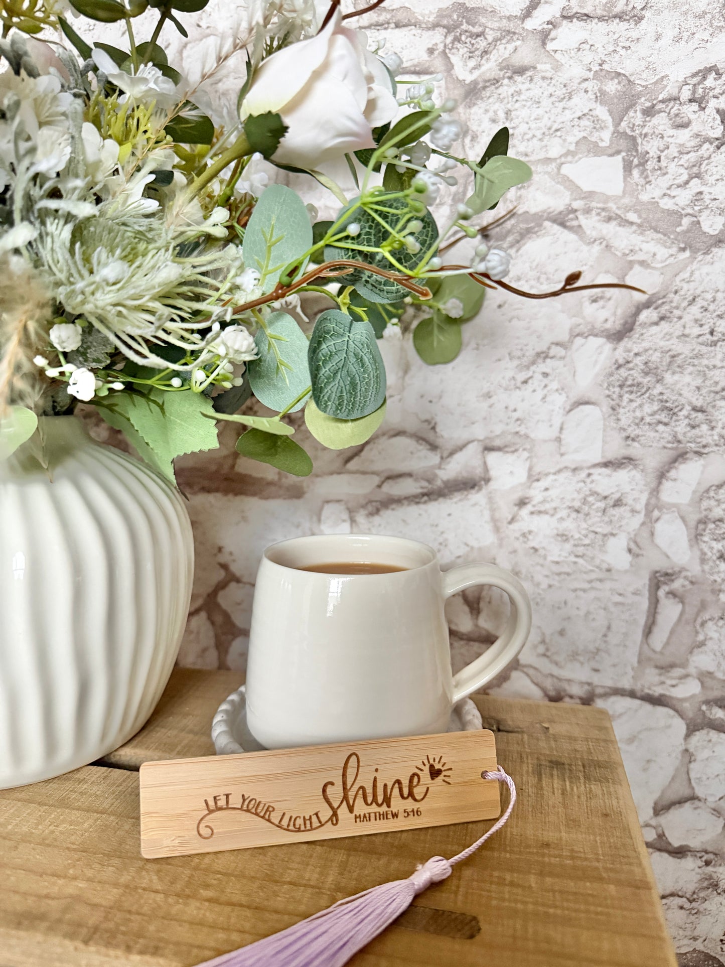 Let your light shine wooden engraved bookmark