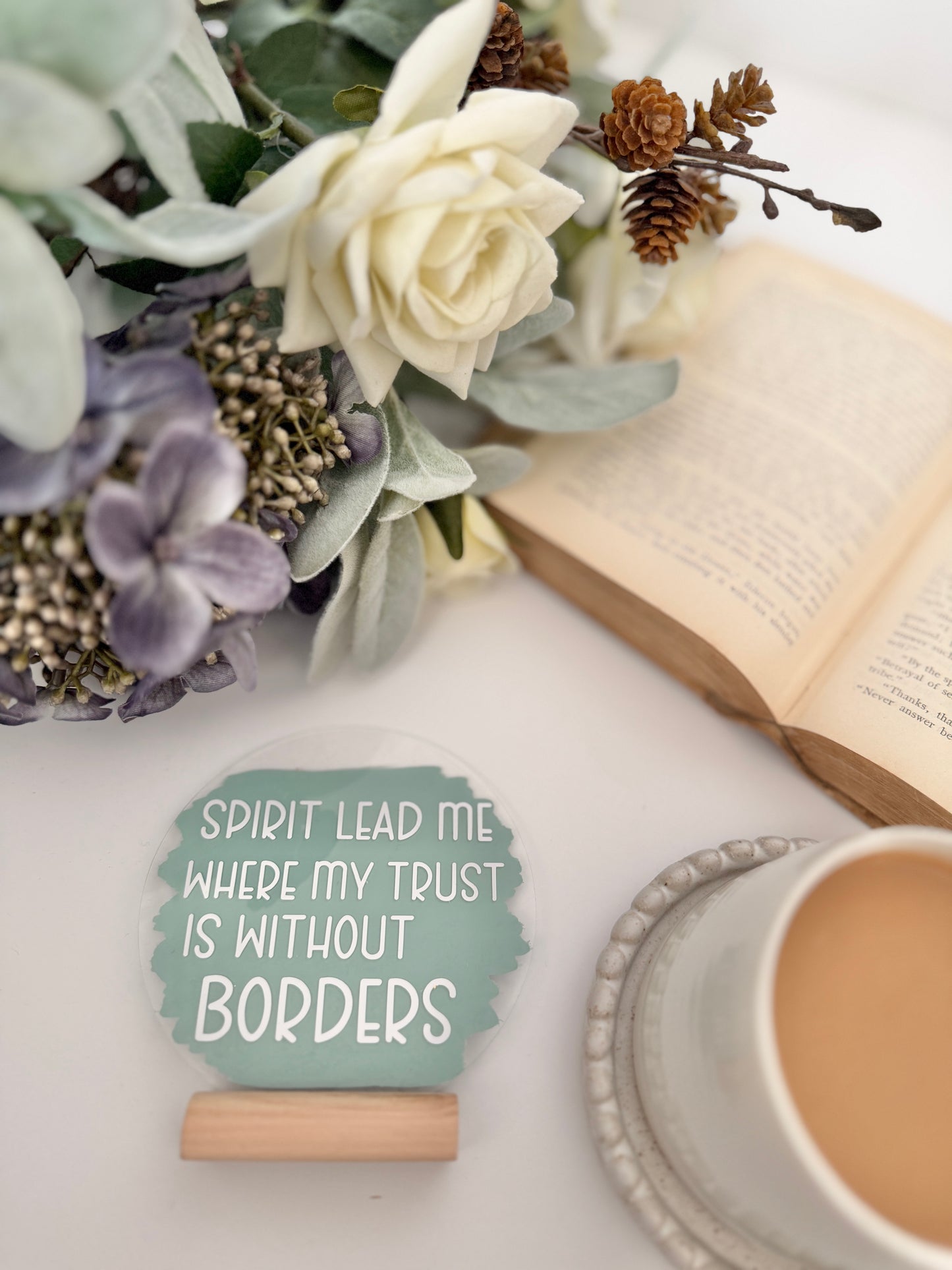 Spirit lead me where my trust is without borders acrylic plaque