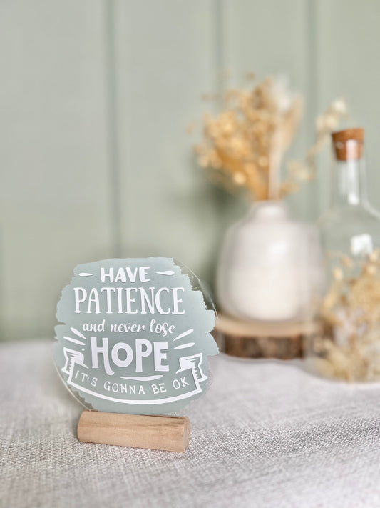 Never lose hope acrylic plaque