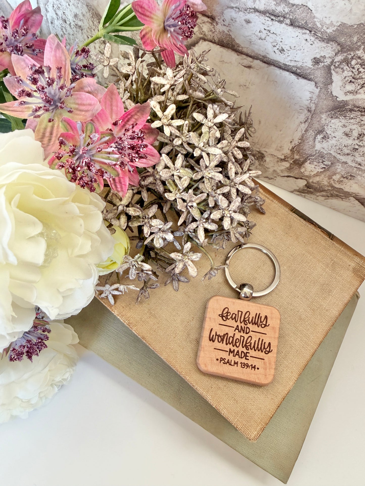 Fearfully and wonderfully made engraved keyring