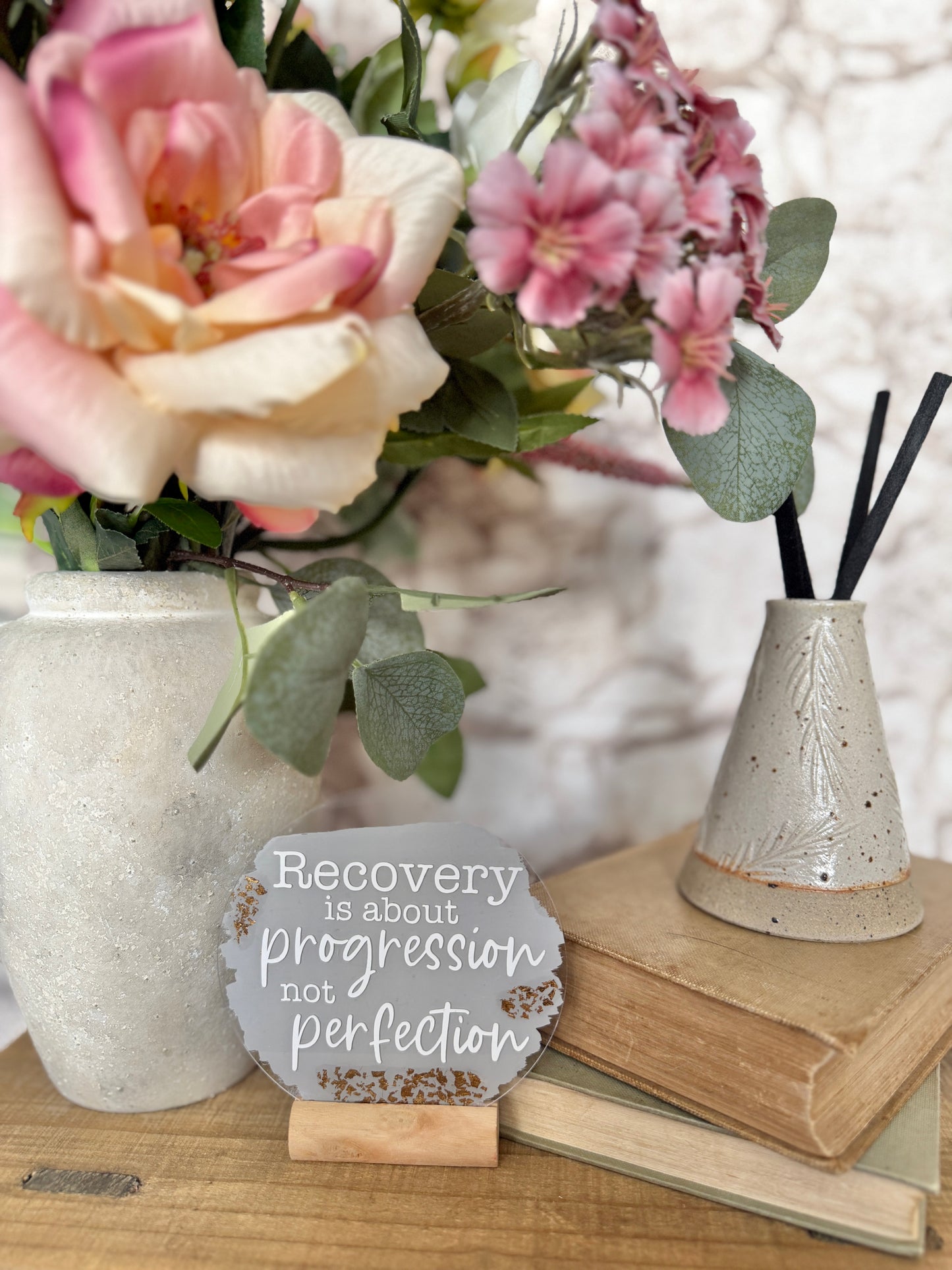 Recovery is about progression acrylic plaque