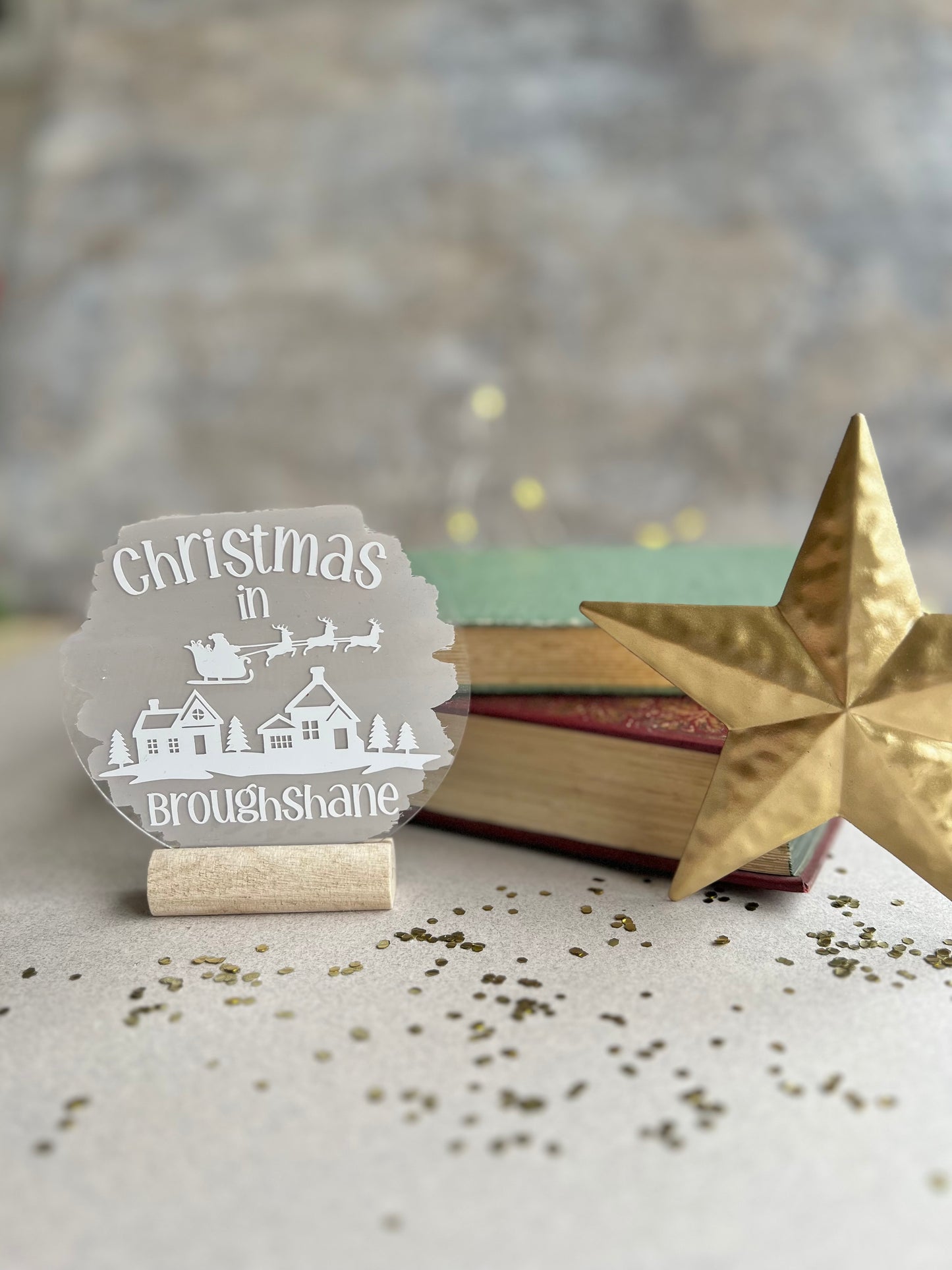 Christmas in [your town/village name] personalised acrylic plaque