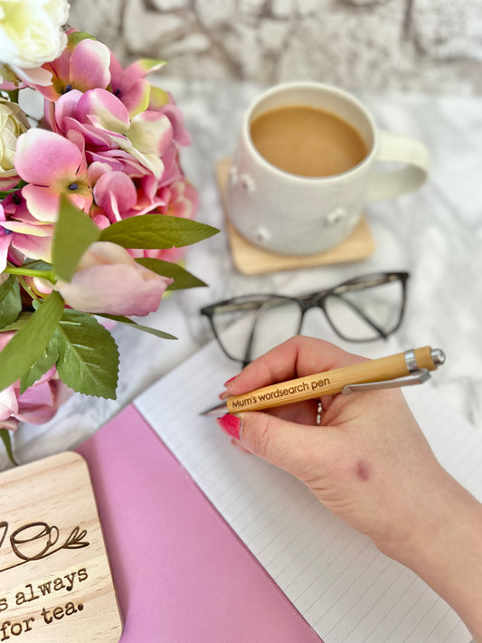 Mum’s word search pen (engraved bamboo pen)