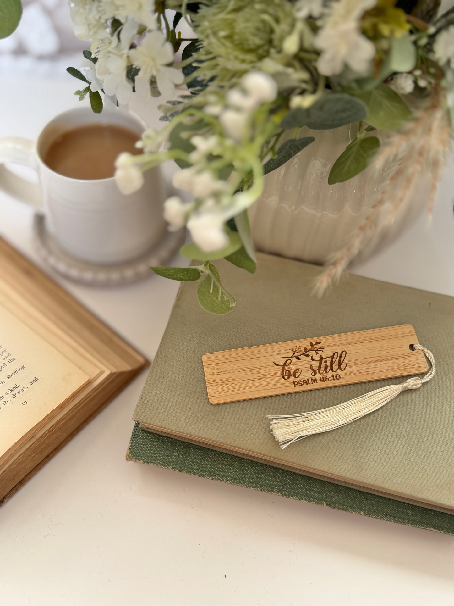 Be still wooden engraved bookmark