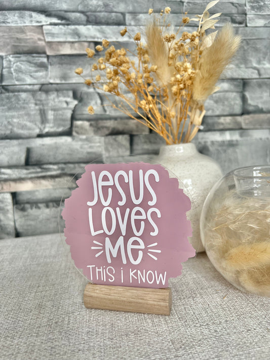 Jesus loves me acrylic plaque