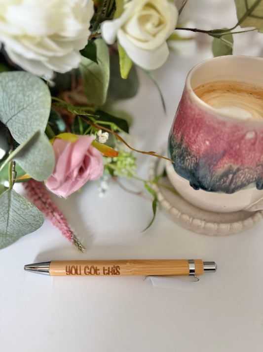 You got this engraved bamboo pen