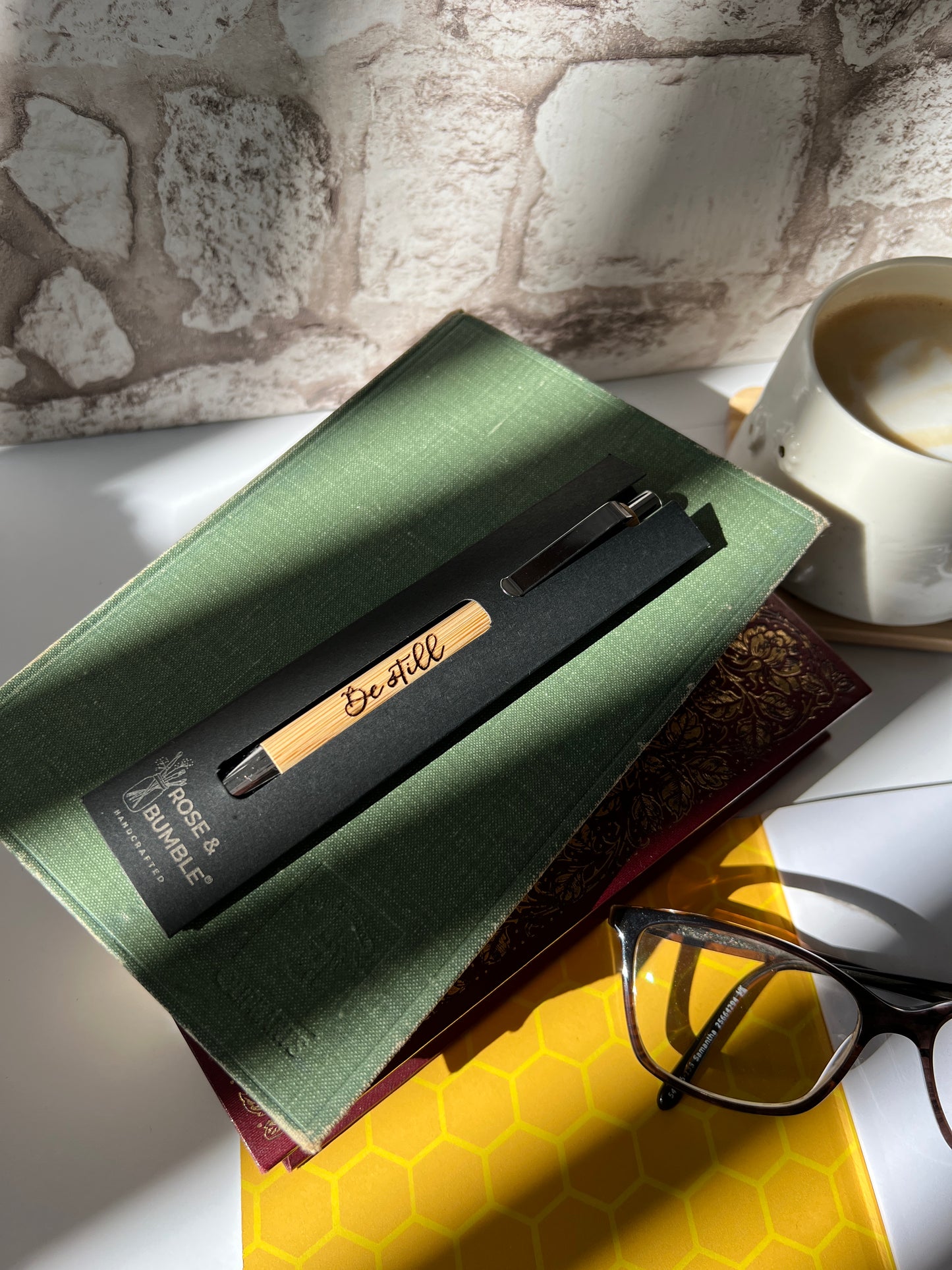 Be still engraved bamboo pen