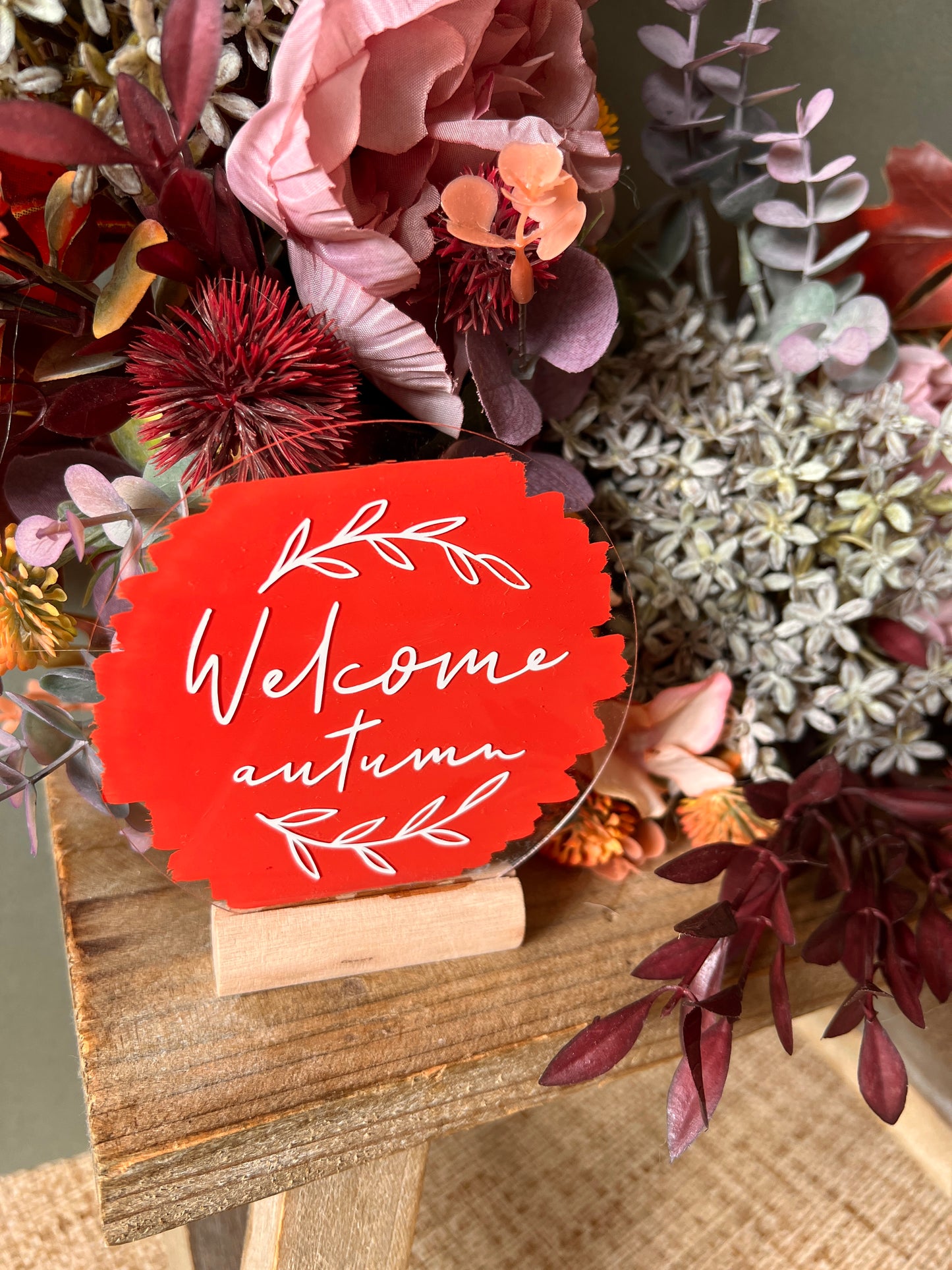Welcome Autumn acrylic plaque
