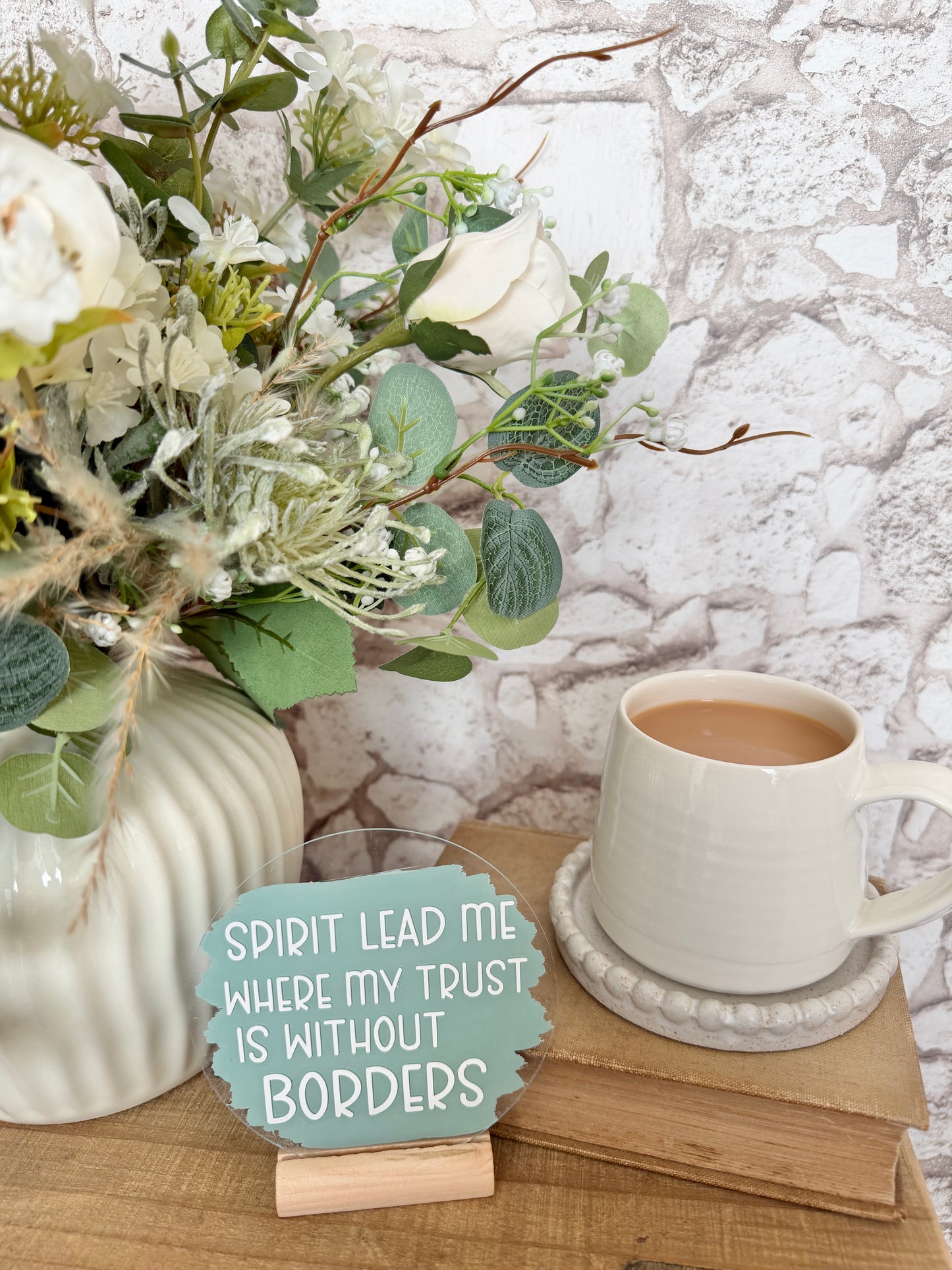 Spirit lead me where my trust is without borders acrylic plaque