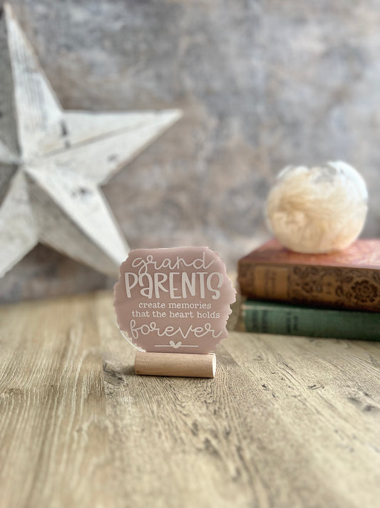 Grandparents create memories acrylic plaque