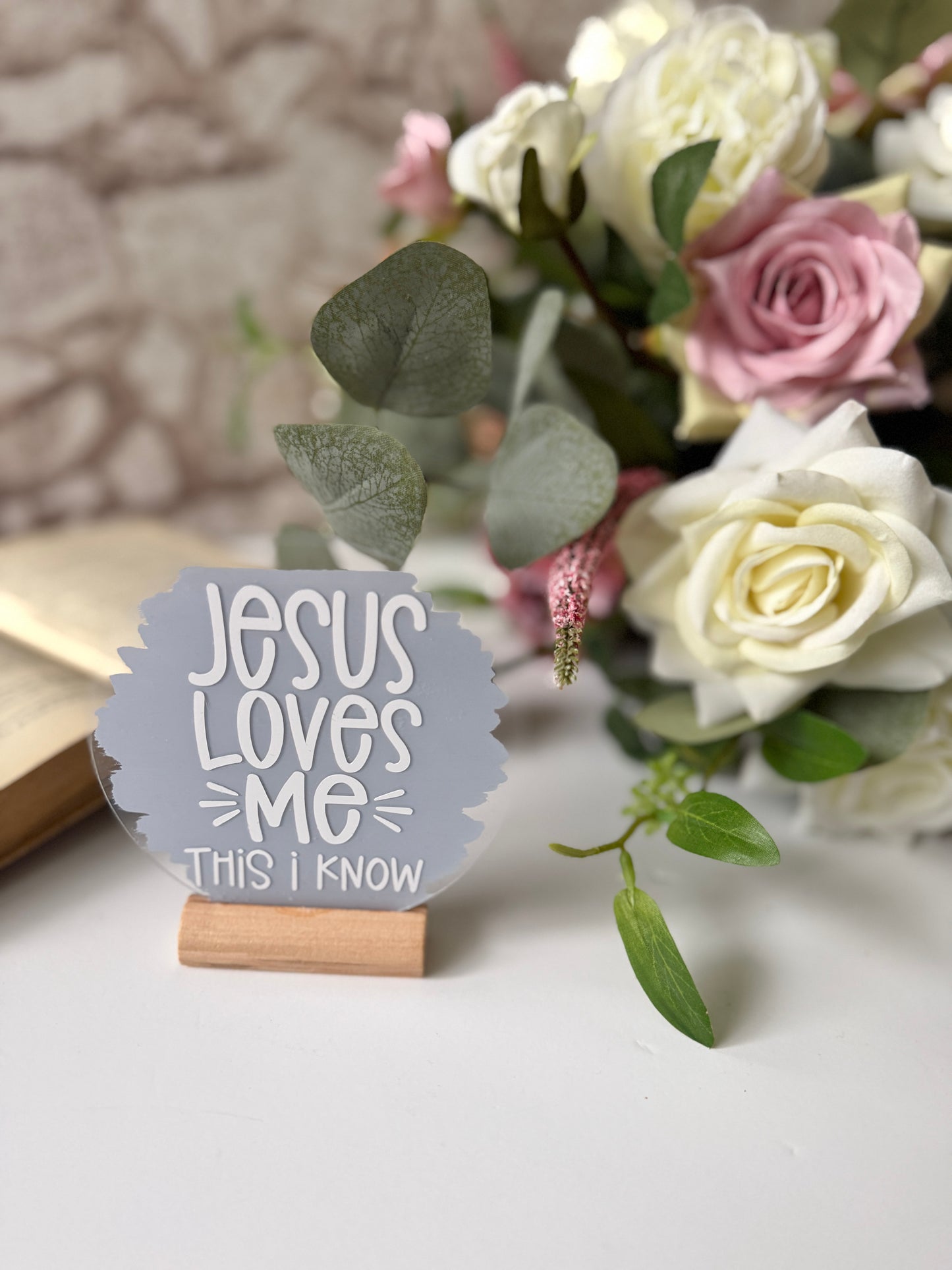 Jesus loves me acrylic plaque