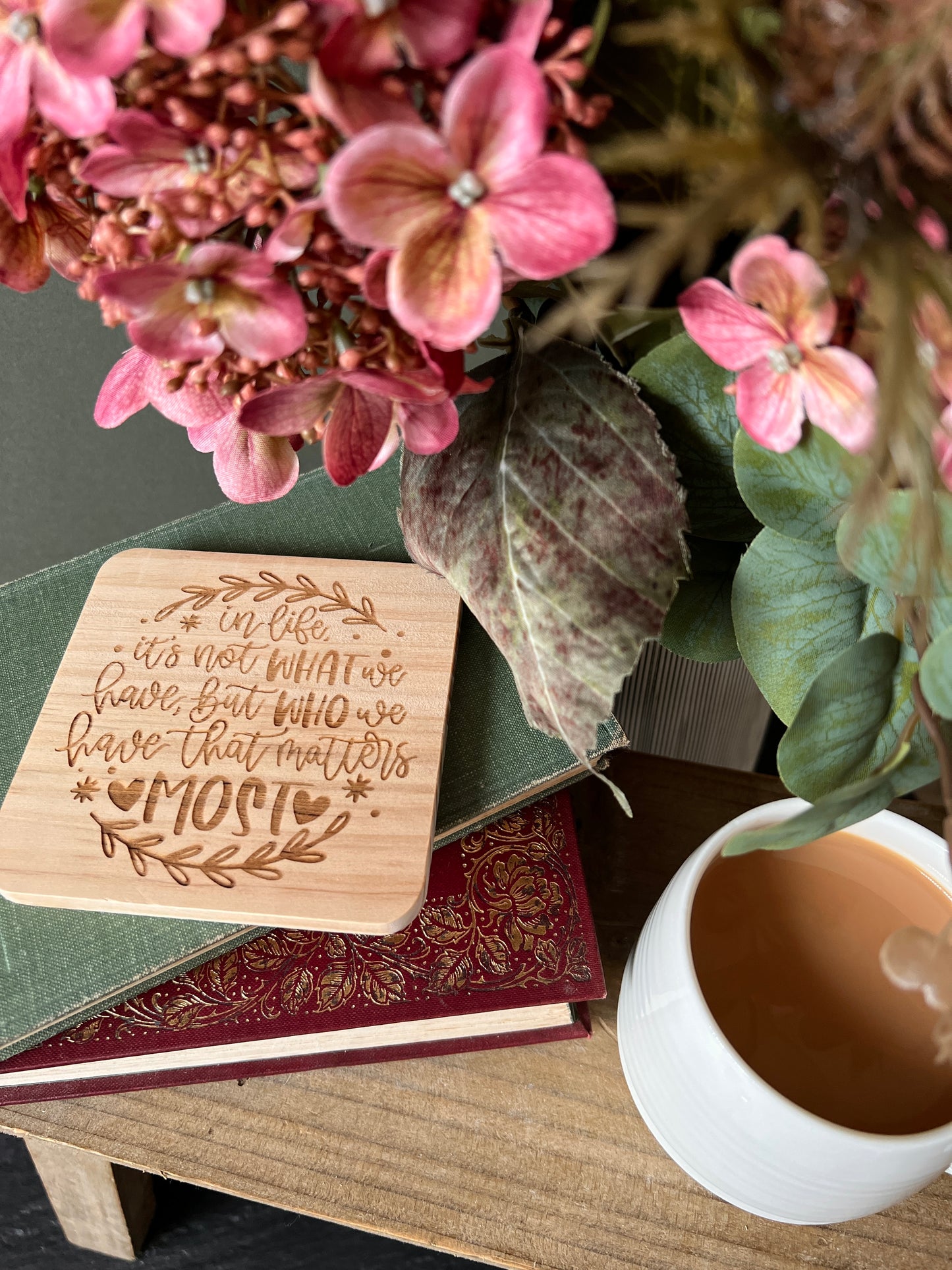 It’s not what we have engraved wooden coaster