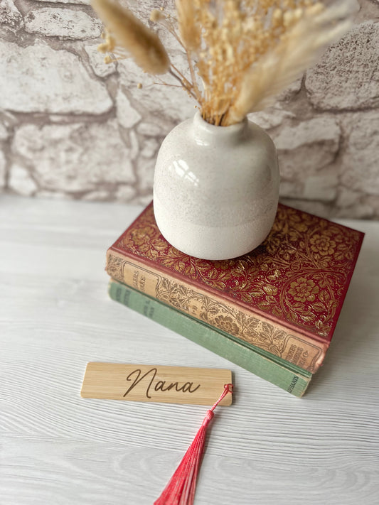 Nana wooden engraved bookmark