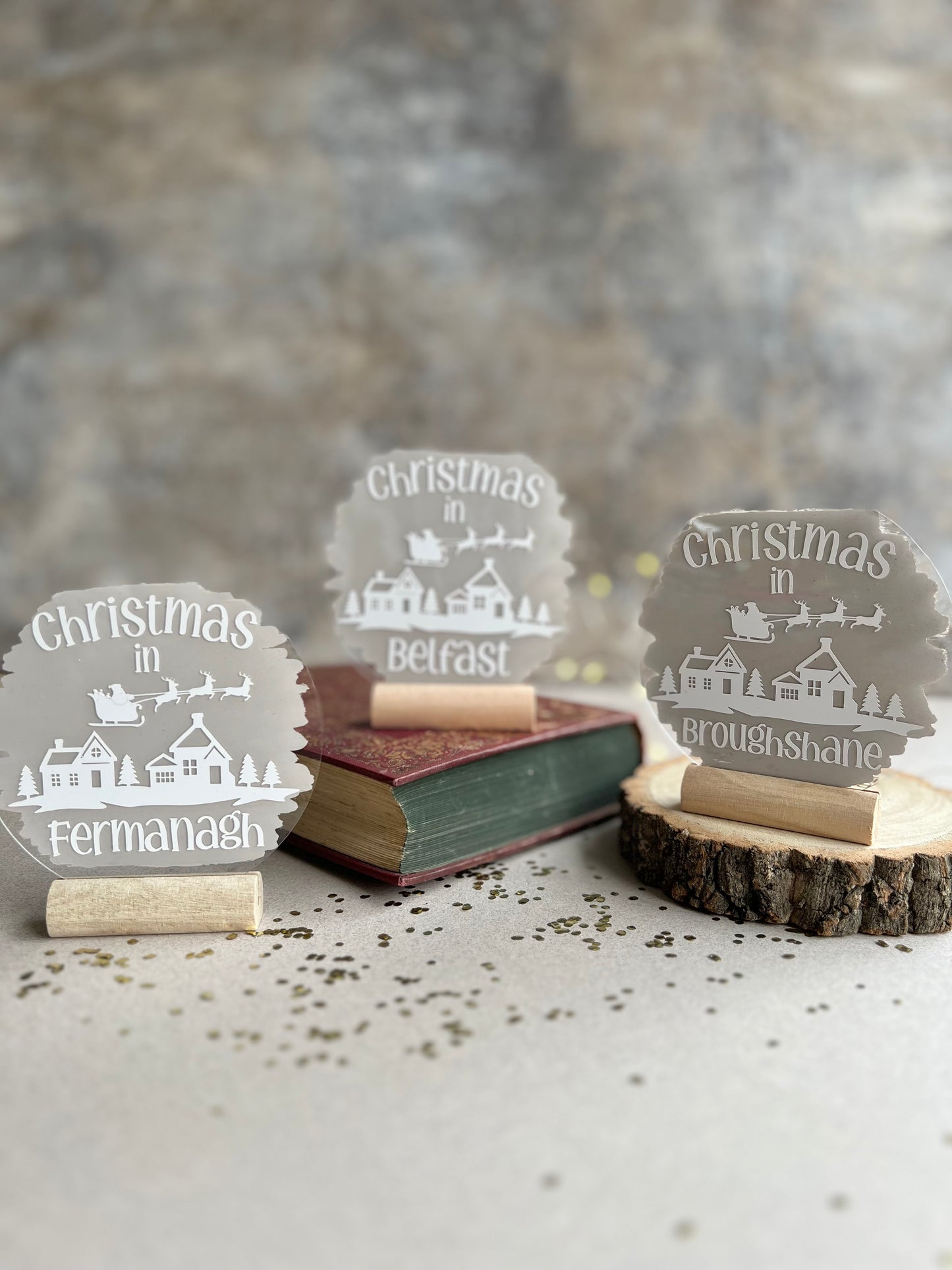 Christmas in [your town/village name] personalised acrylic plaque