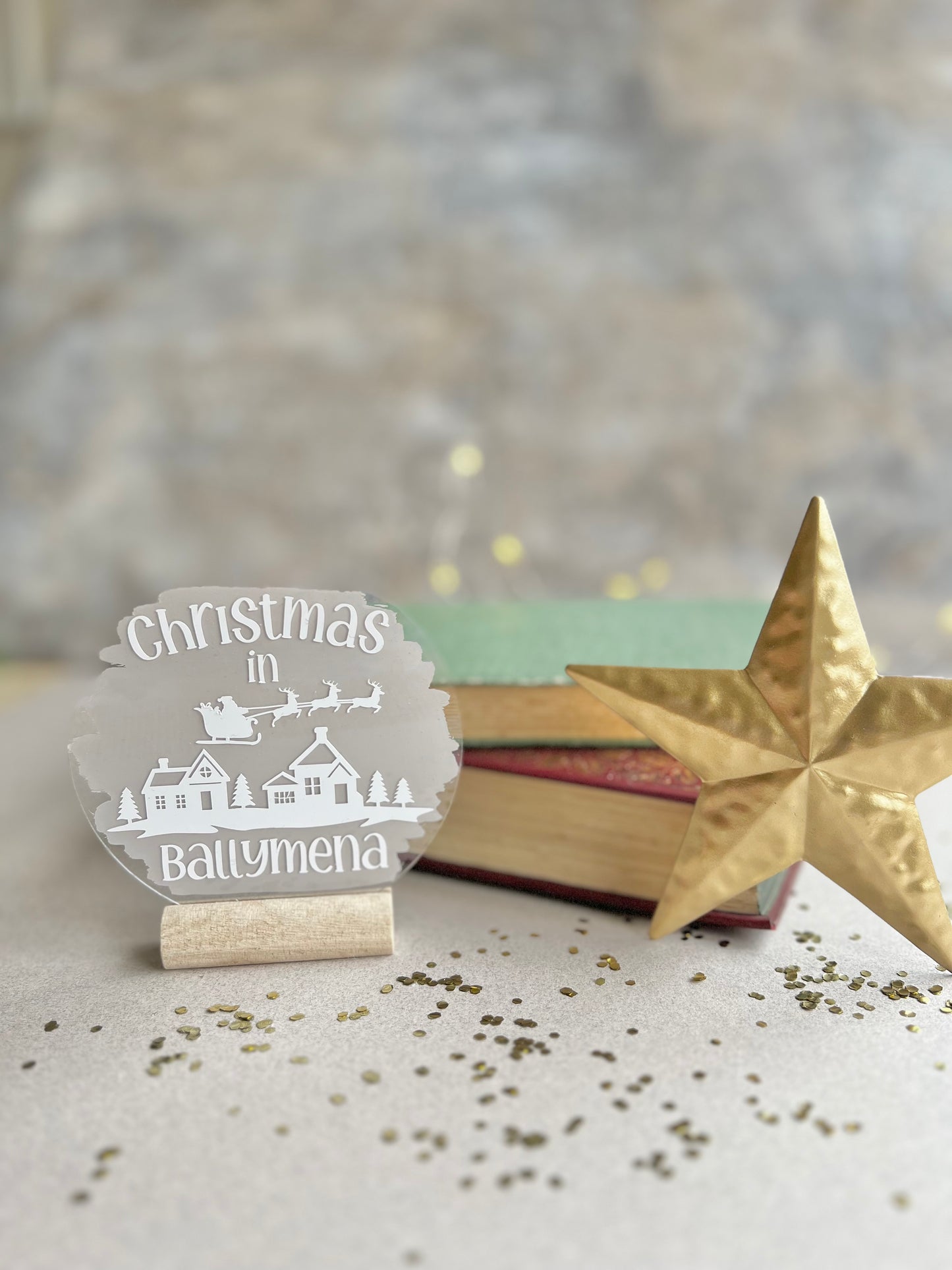 Christmas in [your town/village name] personalised acrylic plaque
