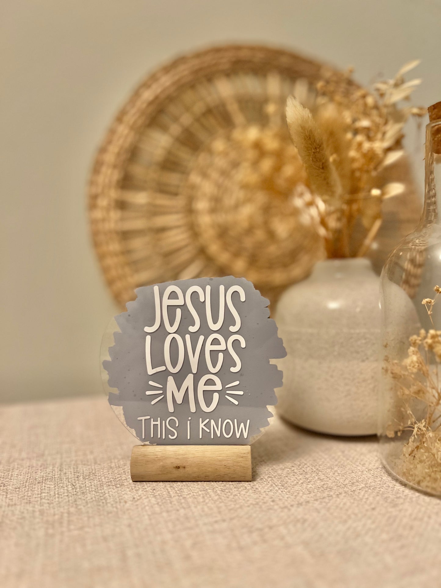 Jesus loves me acrylic plaque