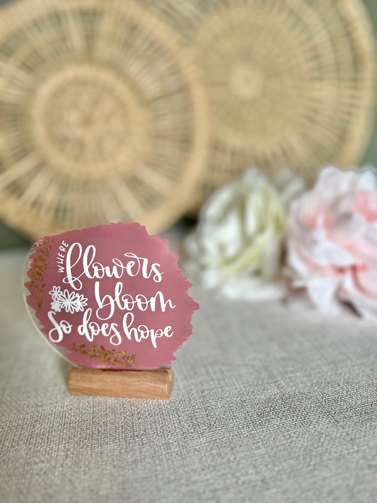 Flowers bloom acrylic plaque